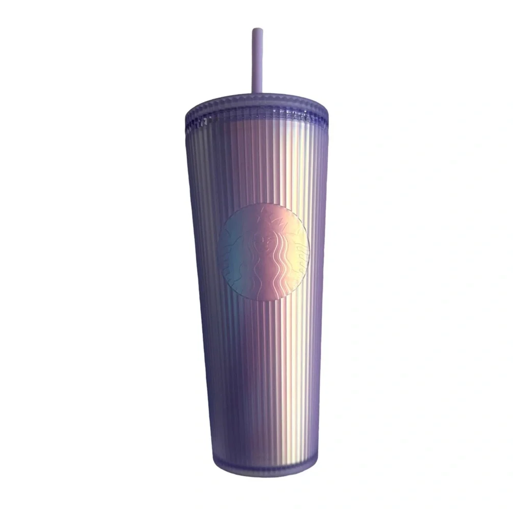 Starbucks Fall 2023 Purple Pleated Soft Touch Plastic Venti Cold Cup Chapter 3 - Picture 1 of 8